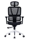 כיסא Sitplus Clover שחור עם בסיס כסוף מלפנים