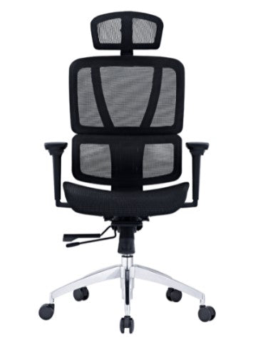 כיסא Sitplus Clover שחור עם בסיס כסוף מלפנים