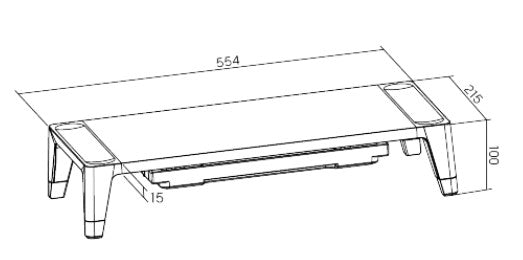 מגביה למסך עם מגירה Lumi STB-143 – תמונה 5