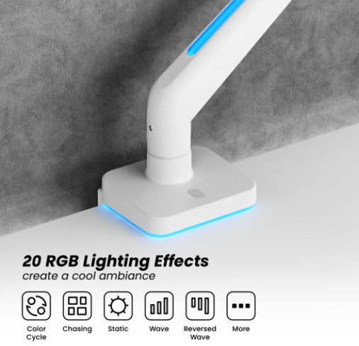 זרוע שולחנית למסך 17"-49" עם תאורת RGB Lumi LDT85-C012L – תמונה 6