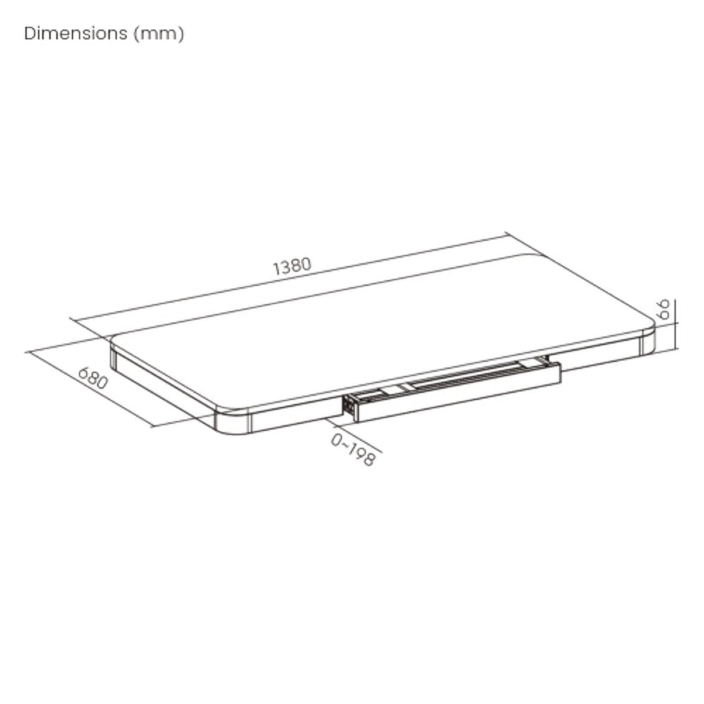 פלטת שולחן שחורה 138×68 ס"מ Lumi TP14070D – תמונה 3