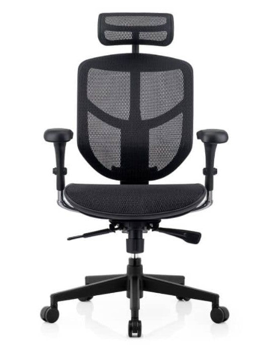 כיסא Comfort Enjoy Project רשת שחור מלפנים
