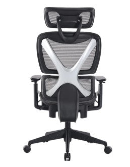 גב רשת עם מסגרת X אפורה