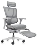 כיסא Comfort Mirus Pro אפור – גב מוטה והדום פתוח