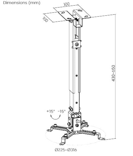 מתקן תקרה למקרן Lumi PRB-2 – תמונה 2