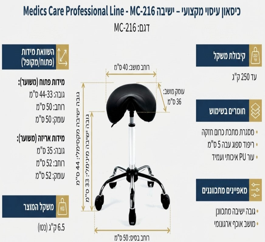 דף מפרט הכיסא